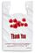 রক্তবর্ণ ফুল আপনি প্লাস্টিকের কেনাকাটা ব্যাগ ধন্যবাদ - 500 পিসি / কেস, সাদা রঙ, LDPE উপাদান