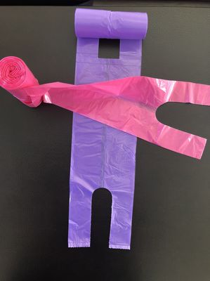 টি শার্ট শপিং ব্যাগ রোল অফিস এবং বাড়ির ব্যবহার, গোলাপী এবং বেগুনি, টেবিল ট্র্যাশ ক্যান